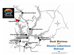 Shasta Lake Map Near Our Homes | Shasta Lake Cabins