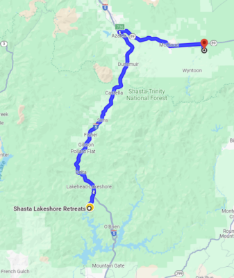 McCloud Falls - Directions Map