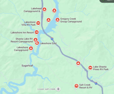 Shasta RV Camp Sites